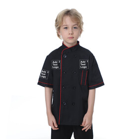 TOPTIE Custom Kid's Chef Coat Personalized Cook Uniform Printed Embroidered Halloween Costume