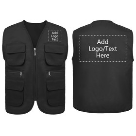 TOPTIE Supermarket Volunteer Activity Vest Full Zipper Uniform Vest