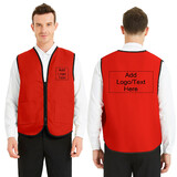 TOPTIE Custom Supermarket Uniform Vest Heat Transfer Printing Zipper Volunteers Event Vest