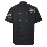 TOPTIE Custom Short Sleeve Chef Coat Personalized Printed Your Text Logo