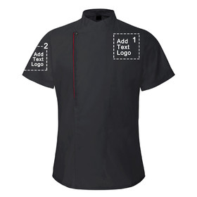 TOPTIE Custom Women's Short Sleeve Chef Coat Personalized Printed Your Text Logo