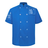 TOPTIE Custom Short Sleeve Chef Coat Jacket Logo Embroidered Unisex Cook Uniform