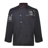 TOPTIE Custom Long Sleeve Chef Coat Personalized Printed Unisex Chef Jacket Uniform