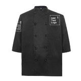 TOPTIE Custom 3/4 Sleeve Chef Coat Unisex Heat Transfer Printing Chef Uniform