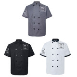 TOPTIE 3 Pack Custom Short Sleeve Chef Coats Embroidered Chef Uniforms