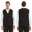 TOPTIE Custom Volunteer Work Vest Supermarket Apron Vests Embroidered Vests with Logo - Black Vest