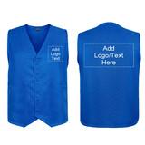 TOPTIE Custom Unisex Work Vest Volunteer Staff Button Vest Printed Embroidered Your Text Logo