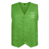 TOPTIE Custom Unisex Work Vest Volunteer Activity Supermarket Uniform Printed Logo Button Up Vest