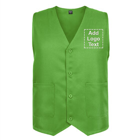 TOPTIE Custom Unisex Work Vest Embroidered Logo Volunteer Activity Supermarket Uniform Button Up Vest