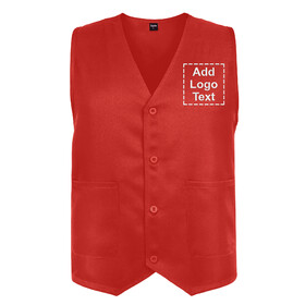 TOPTIE Custom 4-Button Polyester Waiter Vest Supermarket Volunteer Staff Uniform / Security Services Workwear Vest