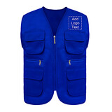 TopTie Custom Adult Supermarket Volunteer Activity Vest Imprint Logo Multi-pocket Waistcoat