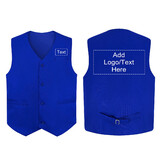 TopTie Custom Waiter Uniform Unisex Button Vest Imprint Logo For Supermarket Clerk & Volunteer