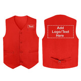 TopTie Custom Embroidered Waiter Uniform Unisex Button Vest For Supermarket Clerk & Volunteer