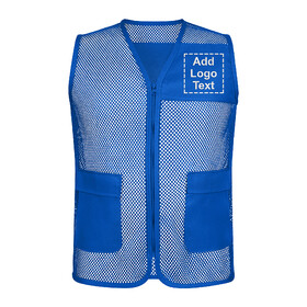 TOPTIE Custom Embroidered Adult Mesh Vest Zipper Supermarket Team Volunteer Uniform Vest