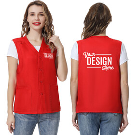 TOPTIE Custom Unisex Essential Work Vest Personalized Volunteer Vest Embroidered Printed Your logo