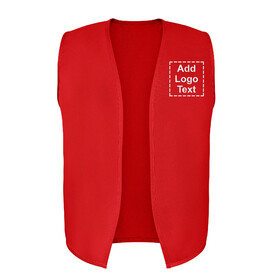 TOPTIE Custom Embroidered Volunteer Vest No Buttons Unisex Work Vest for Restaurant Supermarket Clerk Activity