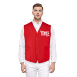 TOPTIE Curved Front Edge Button Up Vest, Unisex Workwear for Supermarket Clerks Volunteers Waiter Uniform