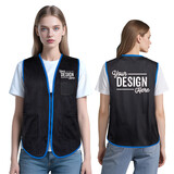 TOPTIE Custom Supermarket Employee Volunteers Mesh Vest Waistcoat with Card Holder Add Your Logo