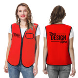 TOPTIE Custom Volunteer Vest with Transparent PVC Pocket Supermarket Uniform Vest Add Your Logo
