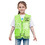 TOPTIE Custom Kids Volunteer Vest Printed Embroidered Zipper Fluorescent Green Mesh Vest with 2 Pockets