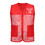TOPTIE Custom Kids Volunteer Vest Printed Embroidered Zipper Red Mesh Vest with 2 Pockets