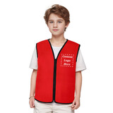 TOPTIE Custom Child Advertising Vests with Zipper Printed Embroidered Volunteer Vests No Pockets for Kids