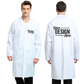 TOPTIE Custom Printed White Lab Coat for Men Women Office Workwear Full Sleeve Scientist Costume