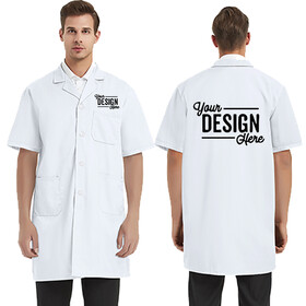 TOPTIE Custom Lab Coat Scrubs Men Women Add Your Name Text Short Sleeve Medical Laboratory Coat