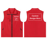 TOPTIE Custom Volunteer Zipper Workwear Vest Activity Sleeveless Mesh Lining Vest with Closure Pockets