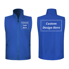 TOPTIE Custom Volunteer Sleeveless Vest Full Zipper Uniform Mesh Lining Vest Imprint Logo