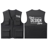 TOPTIE Custom Adult Volunteer Vest Work Safari Travel Photo Fishing Vest Add Your Logo