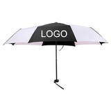 TOPTIE Custom Double Colors Umbrella 42 inch Logo Printed Travel Windproof Umbrellas (SKY BLUE)