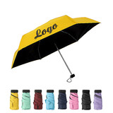 TOPTIE Custom Embroidery Mini Umbrella, Embroider Name / Logo on Black Umbrella, Personalized Sun & Rain Travel Umbrella