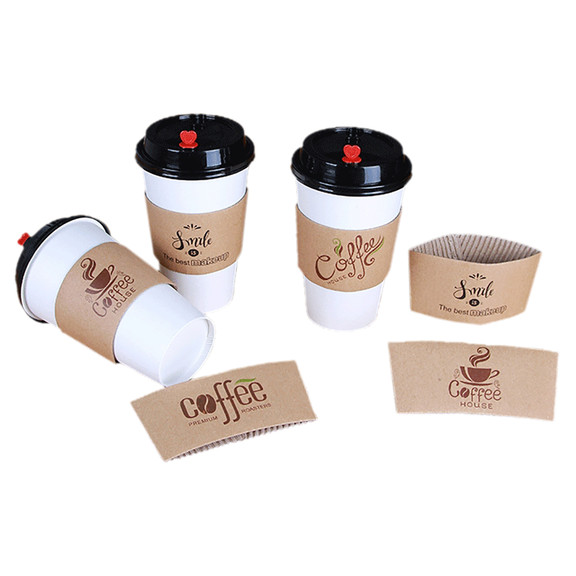 Aspire Custom Disposable Kraft Coffee Cup Sleeves Corrugated Cardboard Paper Jacket Hand Protection