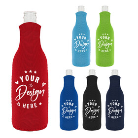 Aspire Custom Zipper Beer Bottle Coolers, Neoprene Insulated 12oz Bottle Jacket for Wedding and Party