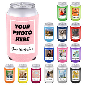 Aspire Custom Polaroid Frame Can Cooler Sleeves, Personalized Neoprene Can Holders with Images, Text for Birthday, Graduation