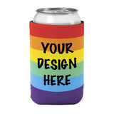 Aspire Custom Rainbow Pride Can Cooler Sleeves, Personalized 12-16oz Neoprene Soft Reusable Beverage Can Sleeves