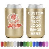 Aspire Custom Can Cooler Sleeves Personalized Metallic Neoprene Collapsible Drink Holder with Logo Photo Text