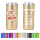 Aspire Custom Slim Can Cooler Sleeves Personalized Metallic Neoprene Skinny Tall Insulated Drink Holder