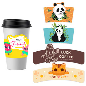 Aspire Custom Coffee Cup Sleeves Personalized Irregular Shape Paper Cup Sleeves Customizable Cup Sleeves for Drinks