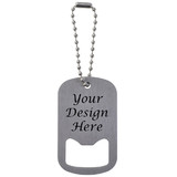 Custom Color Imprint Dog Tag Bottle Opener Stainless Steel Beer Can Opener Key Tag Bar Tool Accessories