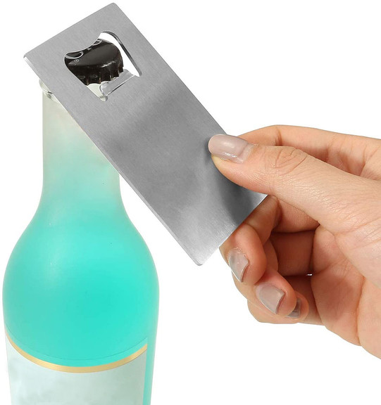 Laser Engrave Personalized Credit Card Bottle Openers Stainless Steel Beer Cap Business Card  Bottle Opener
