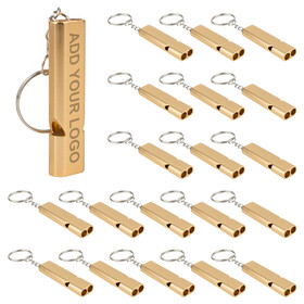 GOGO Custom 20 PCS Aluminum Whistle with Laser Engraved, Safety Emergency Whistles for Outdoor Hiking Camping Hunting Fishing