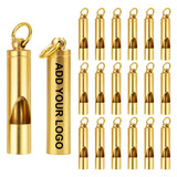 GOGO Custom Engraved 20 PCS Brass Whistle, Survival Whistle, Emergency Whistle for Boating Camping Hiking Hunting
