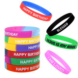 Custom Silicone Bracelet, Personalized Wristbands with Logo, Screen Printed Rubber Wristbands