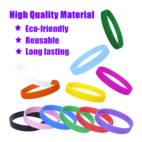 GOGO Personalized Embossed Silicone Bracelets, Rubber Wrist Bands with Your Logo