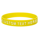 Custom Embossed Printed Silicone Bracelets, Rubber Bands with Raised Text Graphics, Party Favors