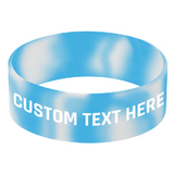 Custom 1 Inch Wide Silicone Awareness Bracelet with Logo Text