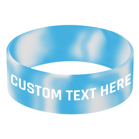 GOGO Custom 1 Inch Wide Silicone Awareness Bracelet with Logo Text