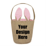 TOPTIE Custom Easter Basket with Bunny Ears, Easter Decoration Rabbit Tote Bag for Party Accessories